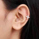 Rosec Jewels-Certified Lab Grown Diamond Flower Earrings With Screw Back