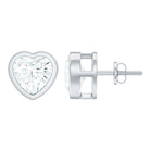 Rosec Jewels-Certified Bezel Set 7mm Lab Grown Diamond Heart Earrings