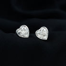 Rosec Jewels-Certified Bezel Set 7mm Lab Grown Diamond Heart Earrings