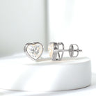 Rosec Jewels-Certified Bezel Set 7mm Lab Grown Diamond Heart Earrings