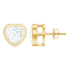 Rosec Jewels-Certified Bezel Set 7mm Lab Grown Diamond Heart Earrings