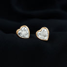 Rosec Jewels-Certified Bezel Set 7mm Lab Grown Diamond Heart Earrings