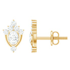 Rosec Jewels-Certified Moissanite Classic Stud Earrings in Gold Plated Silver
