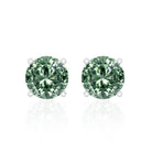 2 Carat Solitaire Lab Grown Green Diamond Stud Earrings with IGI Certificate Vivid Green - VS1 - Rosec Jewels