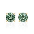 2 Carat Solitaire Lab Grown Green Diamond Stud Earrings with IGI Certificate Vivid Green - VS1 - Rosec Jewels