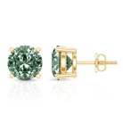 2 Carat Solitaire Lab Grown Green Diamond Stud Earrings with IGI Certificate Vivid Green - VS1 - Rosec Jewels