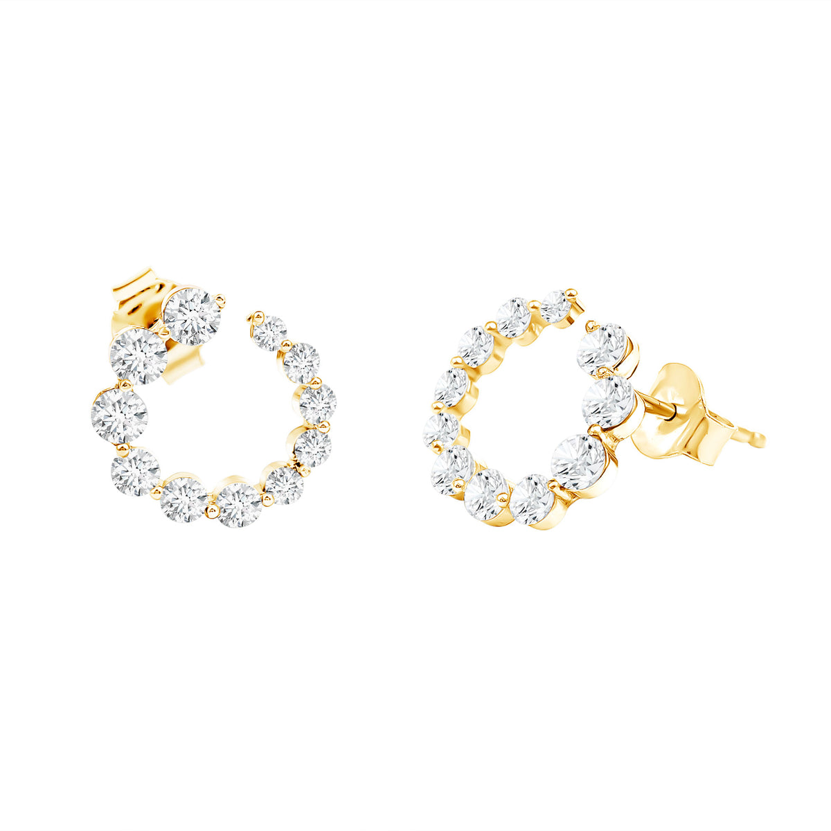 Lab Grown Front Facing Diamond Hoop Earrings for Women Lab - ( EF-VS ) - Rosec Jewels