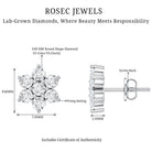 Rosec Jewels-Certified Lab Grown Diamond Flower Stud Earrings for Women