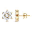 Rosec Jewels-Certified Lab Grown Diamond Flower Stud Earrings for Women