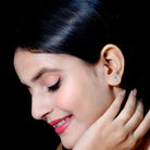 Rosec Jewels-1/4 CT Diamond Cat Stud Earrings in Gold