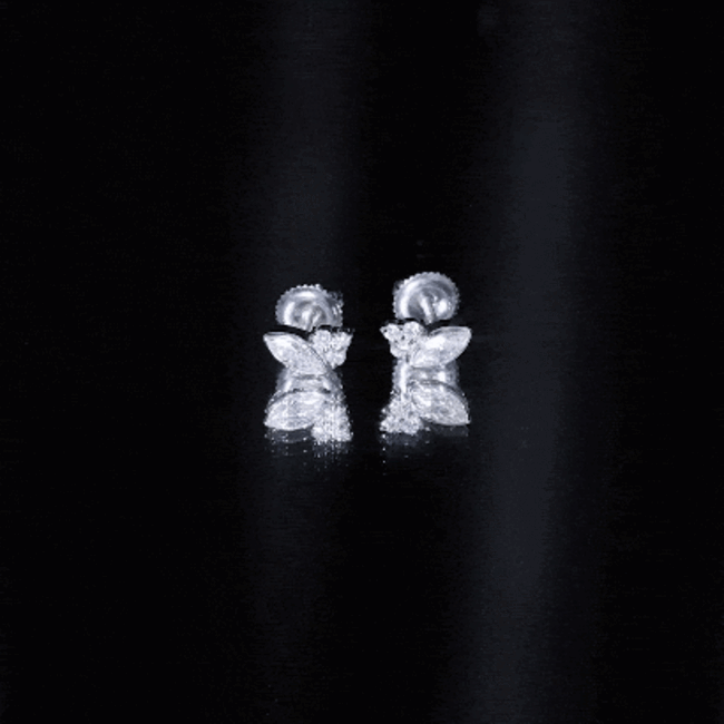 Marquise Shape Moissanite Stud Earrings with Screw Back D-VS1 - Rosec Jewels