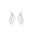 Moissanite Gold Leaf Stud Earrings with Screw Back Moissanite - ( D-VS1 ) - Color and Clarity - Rosec Jewels