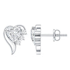 Heart Shape Moissanite Stud Earrings with Screw Back D-VS1 - Rosec Jewels