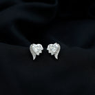 Heart Shape Moissanite Stud Earrings with Screw Back D-VS1 - Rosec Jewels