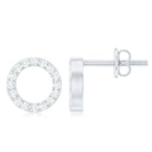 Round Cut Moissanite Eternity Stud Earrings with Screw Back D-VS1 - Rosec Jewels