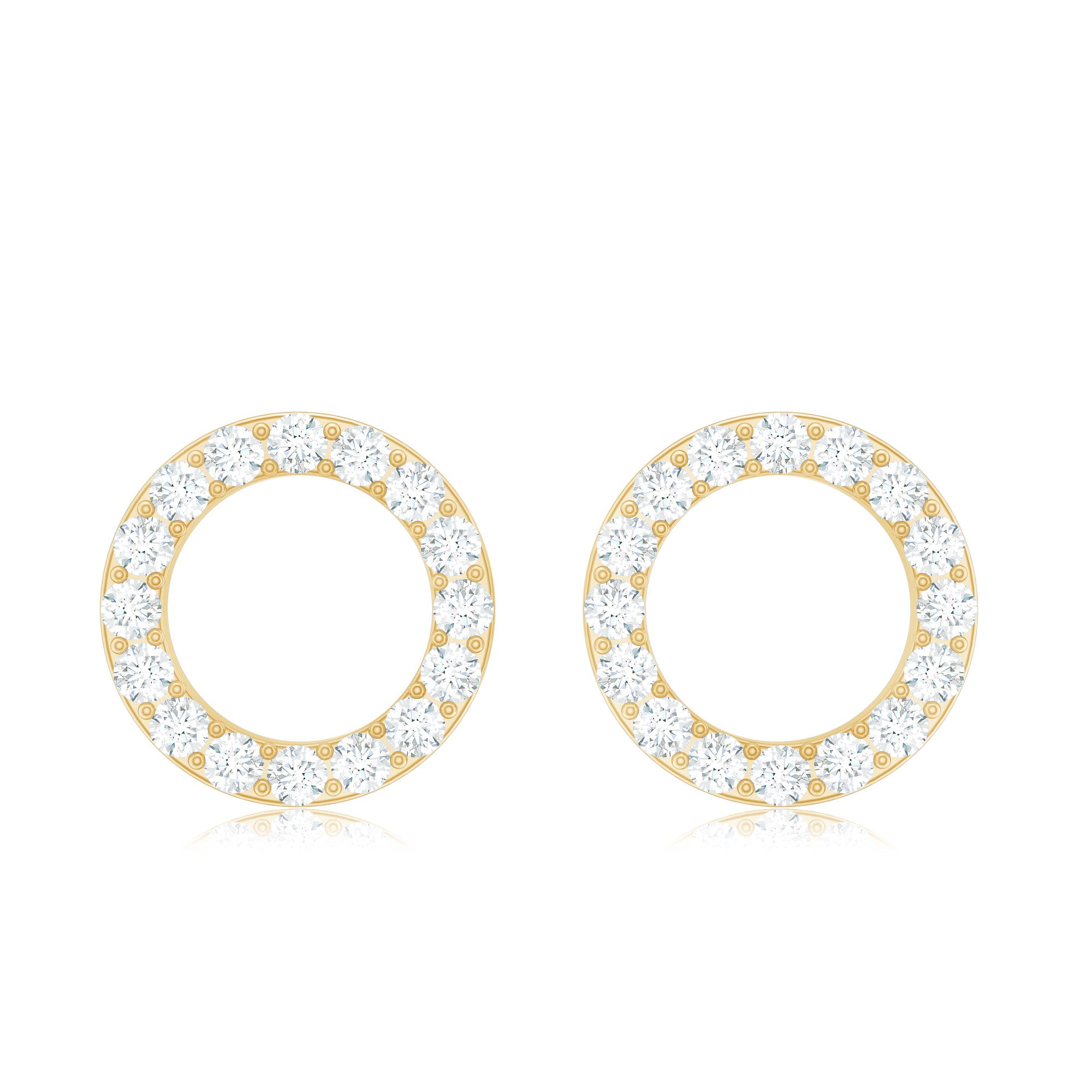 Round Cut Moissanite Eternity Stud Earrings with Screw Back D-VS1 - Rosec Jewels