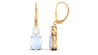 Natural Moonstone Drop Dangle Lever Back Earrings Moonstone - ( AAA ) - Quality - Rosec Jewels