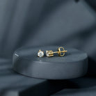 Rosec Jewels-4X4 MM Round Cut Diamond Solitaire Stud Earrings in 4 Prong Setting for Women