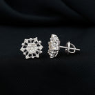 Rosec Jewels-Diamond Cluster Snowflake Stud Earrings