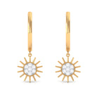 Rosec Jewels-1/2 CT Sunburst Dangle Earrings with Diamond Cluster
