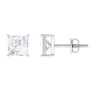 Rosec Jewels-Prong Set Princess Cut Solitaire Diamond Stud Earrings