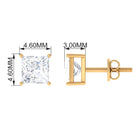 Rosec Jewels-Prong Set Princess Cut Solitaire Diamond Stud Earrings