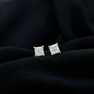 Rosec Jewels-Prong Set Princess Cut Solitaire Diamond Stud Earrings