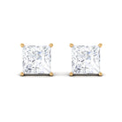 Natural Princess Cut Diamond Stud Earrings with Certificate Lab - ( EF-VS ) - Rosec Jewels