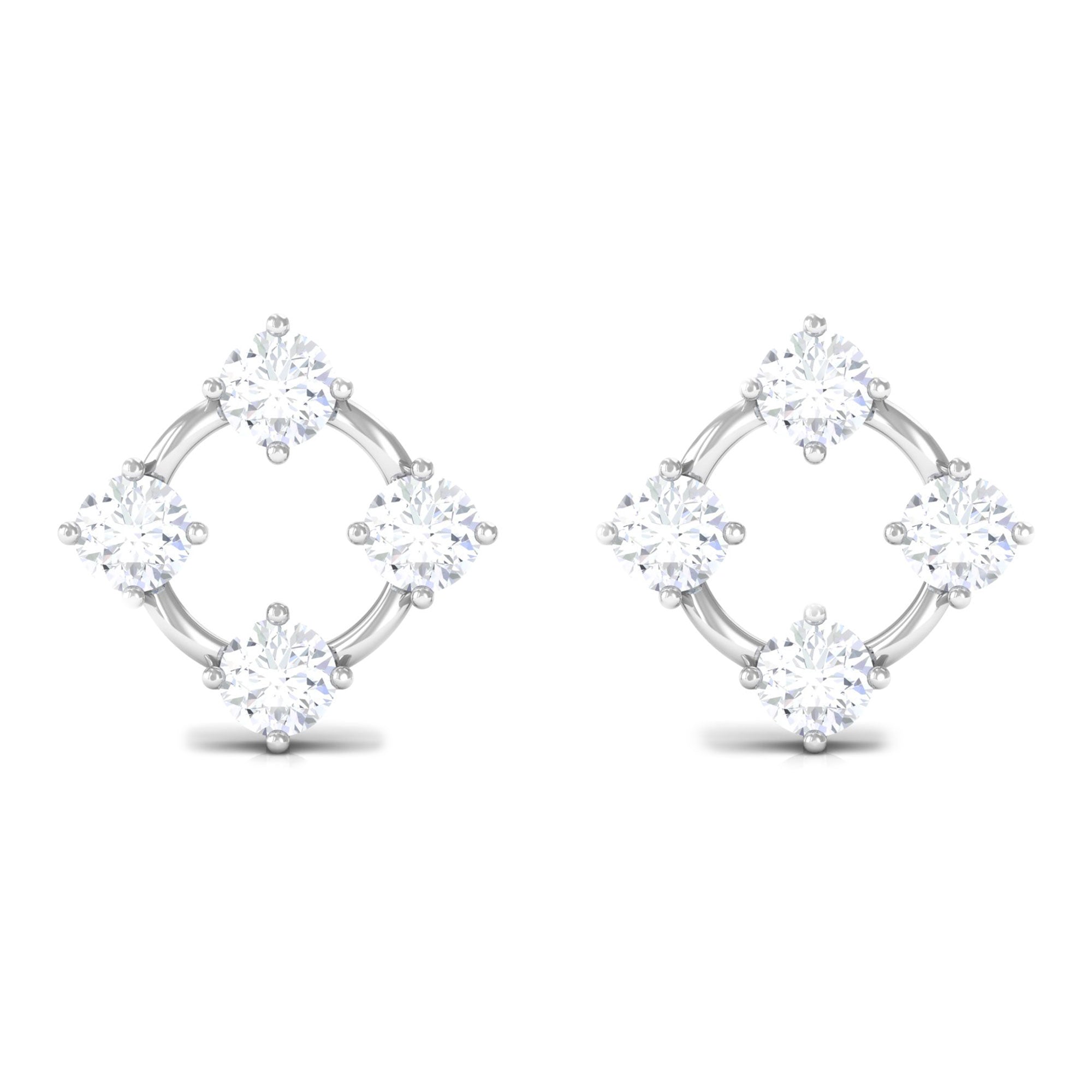 Rosec Jewels-1/2 CT Simple Diamond Gold Stud Earrings