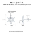 Rosec Jewels-Snowflake Stud Earrings with Bezel Set Diamond