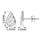 Rosec Jewels-1/4 CT Round Diamond Teardrop Stud Earrings in Gold