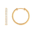 Rosec Jewels-1/2 CT Round Diamond Simple Hinged Hoop Earrings