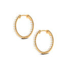 Rosec Jewels-1/2 CT Round Diamond Simple Hinged Hoop Earrings