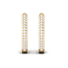 Rosec Jewels-1/2 CT Pave Set Round Diamond Minimal Hinged Hoop Earrings