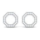 Rosec Jewels-Diamond Octagon Shape Earrings With Screw Back