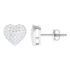 Rosec Jewels-Pave Set Round Diamond Heart Stud Earrings