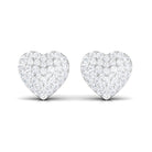Rosec Jewels-Pave Set Round Diamond Heart Stud Earrings