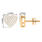 Rosec Jewels-Pave Set Round Diamond Heart Stud Earrings