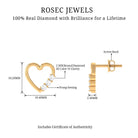 Rosec Jewels-Three Stone Diamond Gold Heart Stud Earring for Women