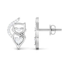 Rosec Jewels-Heart and Round Diamond Animal Stud Earrings