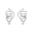 Rosec Jewels-Heart and Round Diamond Animal Stud Earrings
