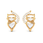 Rosec Jewels-Heart and Round Diamond Animal Stud Earrings