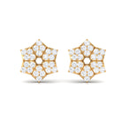 Rosec Jewels-1/4 CT Round Diamond Classic Flower Stud Earrings