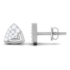 Rosec Jewels-1/4 CT Round Diamond Gold Triangle Contemporary Stud Earrings