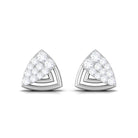 Rosec Jewels-1/4 CT Round Diamond Gold Triangle Contemporary Stud Earrings