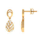 Rosec Jewels-Classic Diamond Gold Bridal Teardrop Earrings