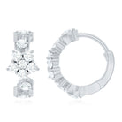 Rosec Jewels-3/4 CT Diamond Floral Hoop Earrings