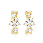 Rosec Jewels-3/4 CT Diamond Floral Hoop Earrings