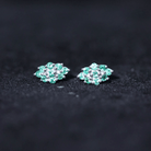 1/4 CT Emerald Cluster Stud Earrings Emerald - ( AAA ) - Quality - Rosec Jewels