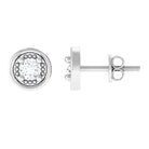 Rosec Jewels-Round Cut Certified Diamond Gold Solitaire Stud Earrings